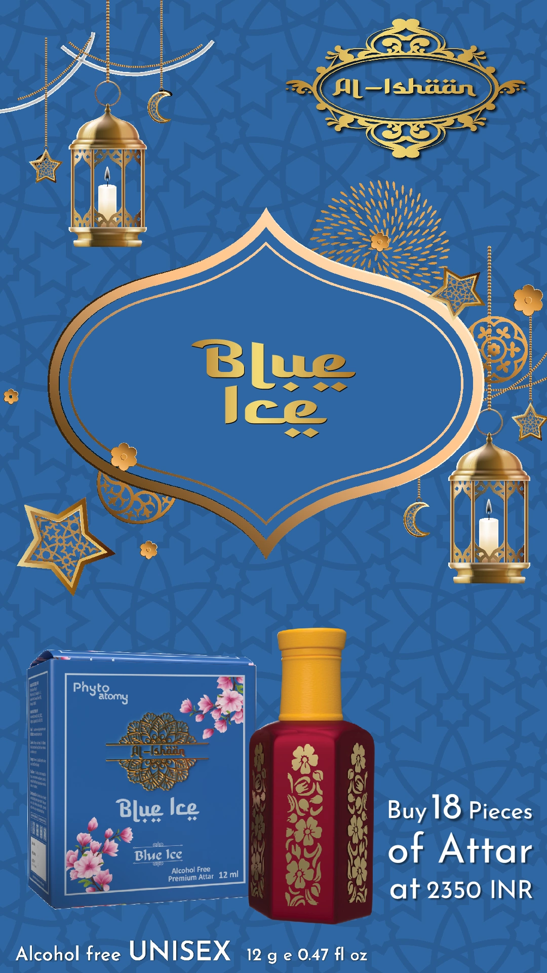 SCBV B2B Al Ishan Blue Ice Attar (12ml)-18 Pcs.
